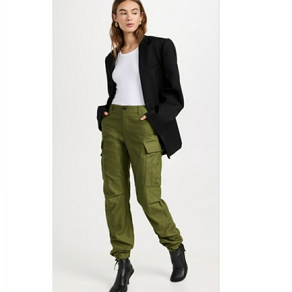 rag & bone Pants - Rag & Bone 100% Cotton Valli Cargo Army Green Utility Pants Pockets Size 4 Retro
